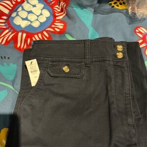 Stylish Dark Navy Pants with Button Detail